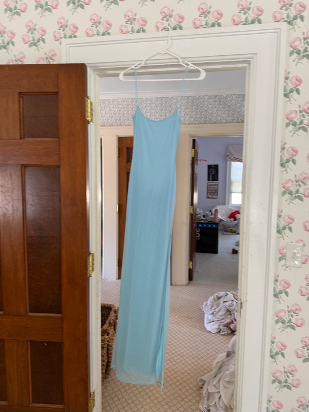 REVOLVE Light Blue Backless Slip Dress